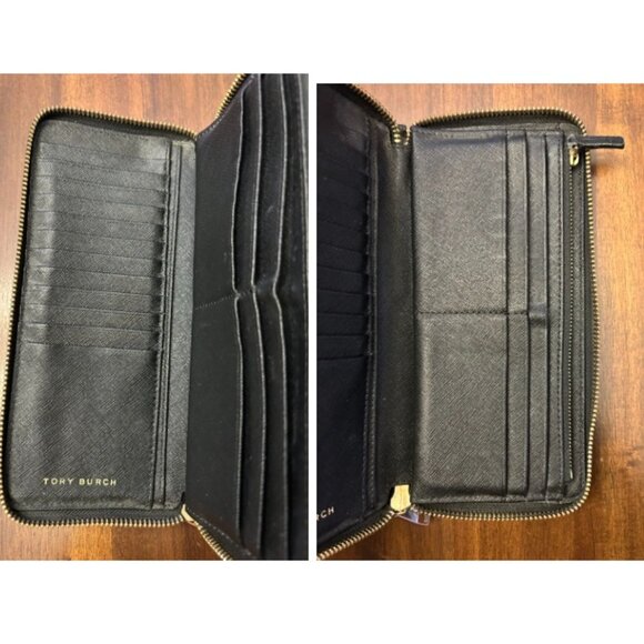 Tory Burch Women's Robinson Saffiano Continental Wallet Black - Picture 16 of 16